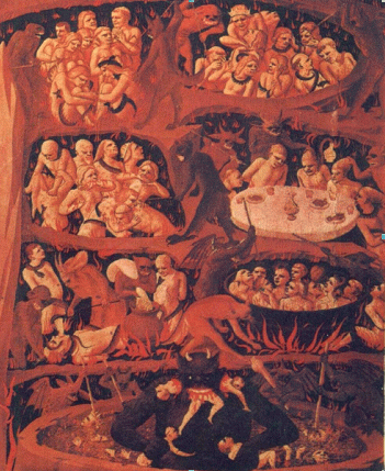 Грешники в аду. Фрагмент фрески "Страшный суд". 1432-35. Флоренция, музей Сан-Марко.